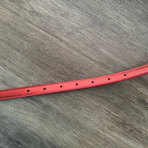 Diane Von Furstenberg Red Leather belt size: M/L 60 in - Picture 2 of 4